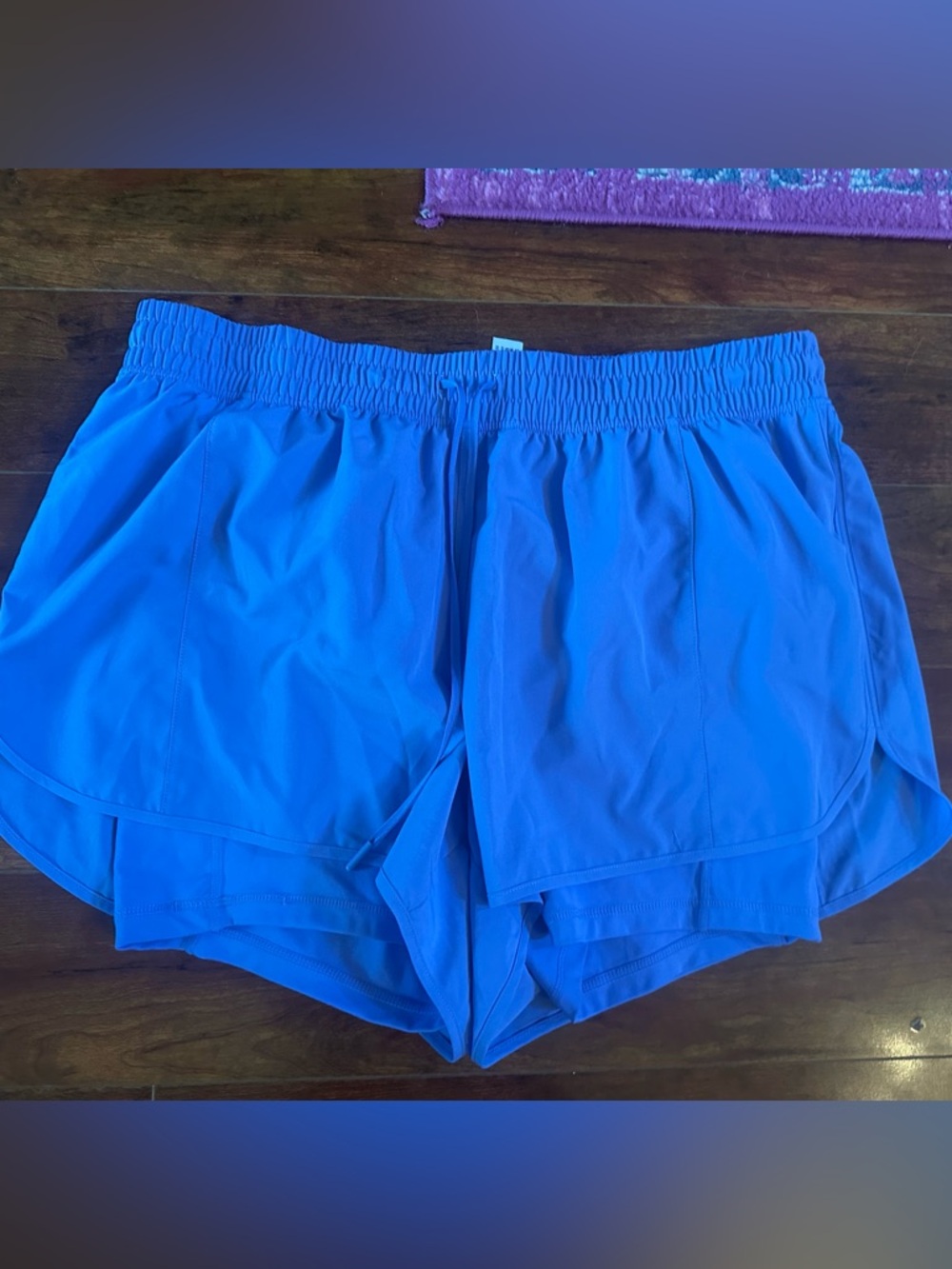Blue workout shorts in 1X
